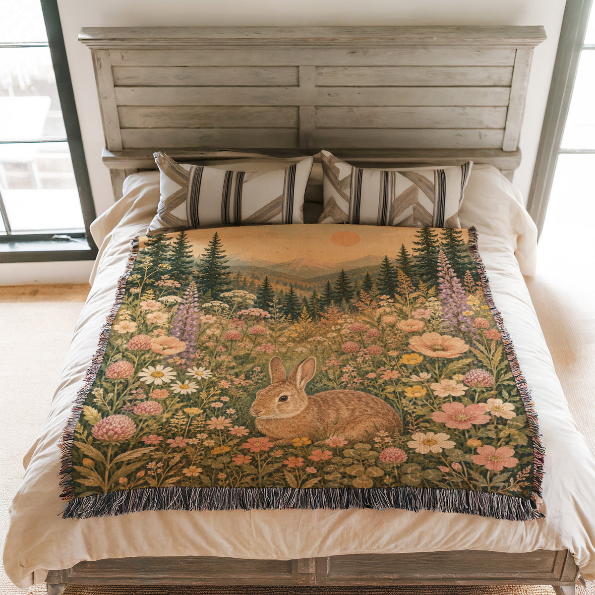 Wildflower Meadow Rabbit Blanket