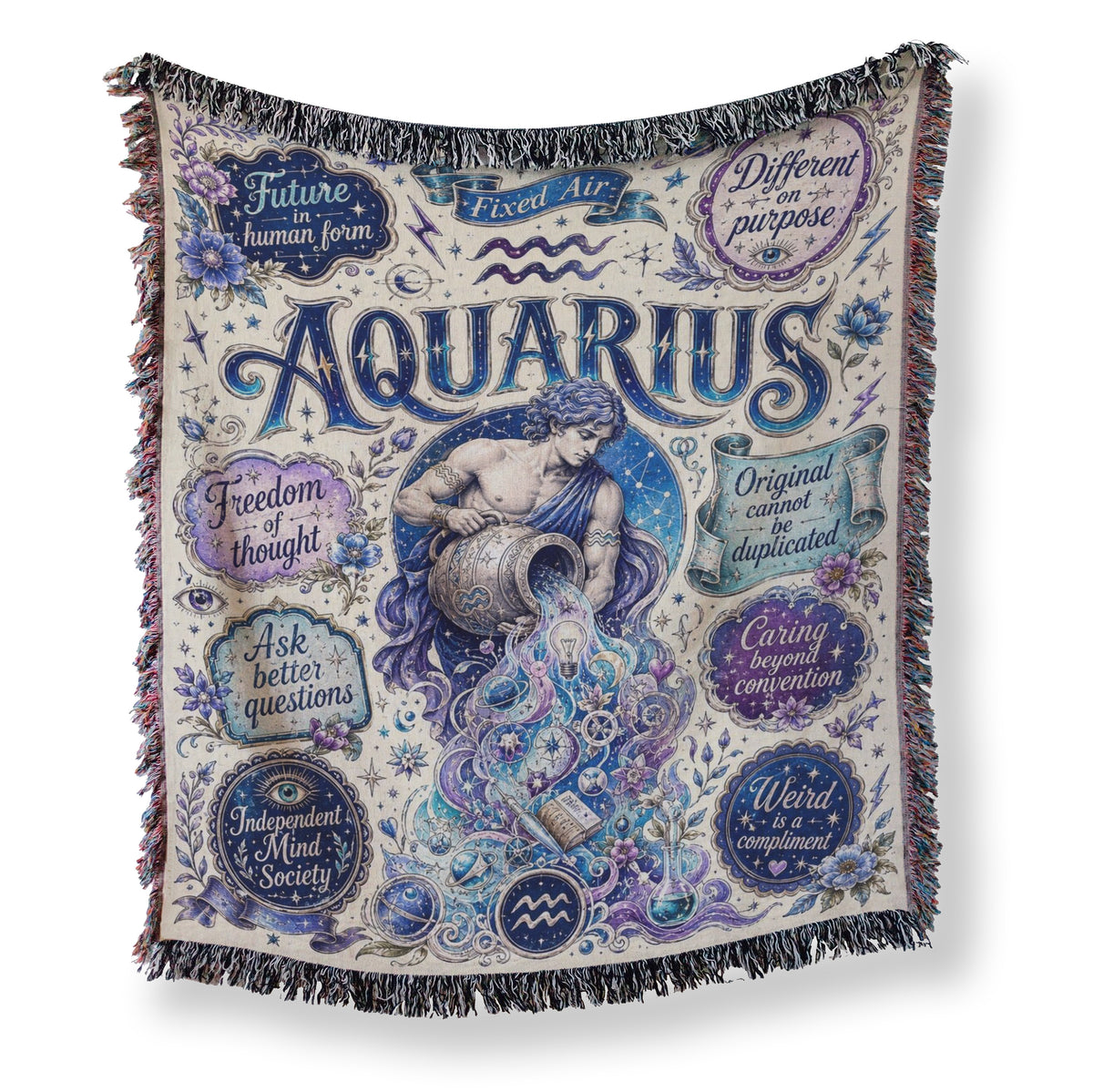 Aquarius – Cosmic Vision Zodiac Blanket