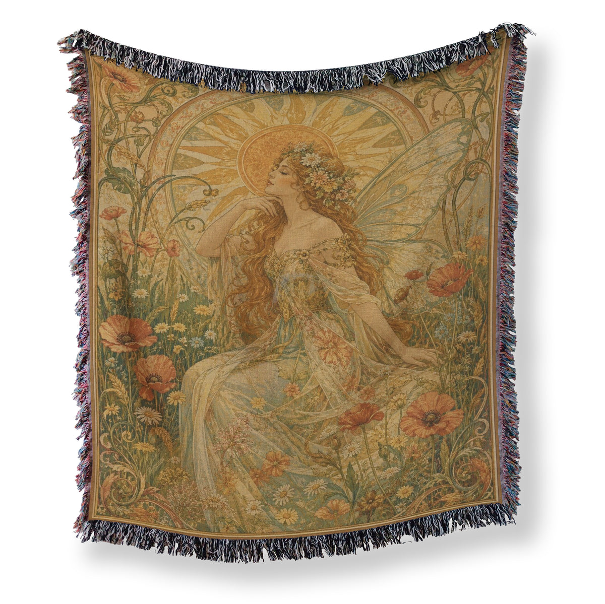 Sunlit Art Nouveau Fairy Blanket Main image