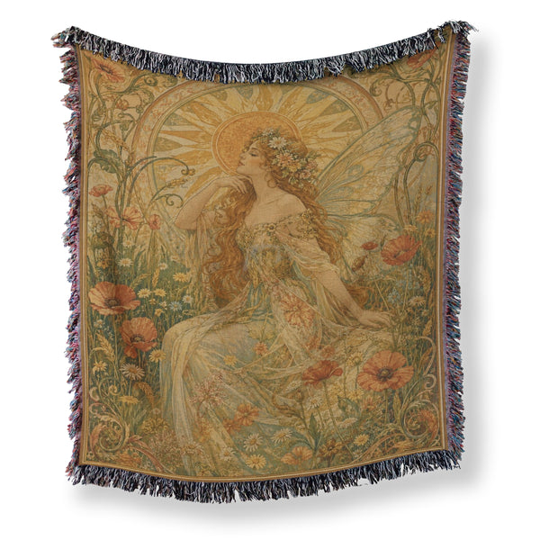 Sunlit Art Nouveau Fairy Blanket