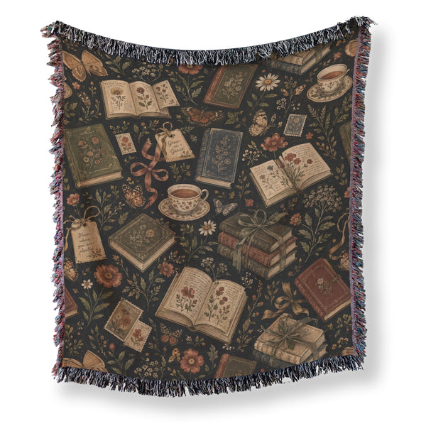 Vintage Botanical Book Pattern Blanket