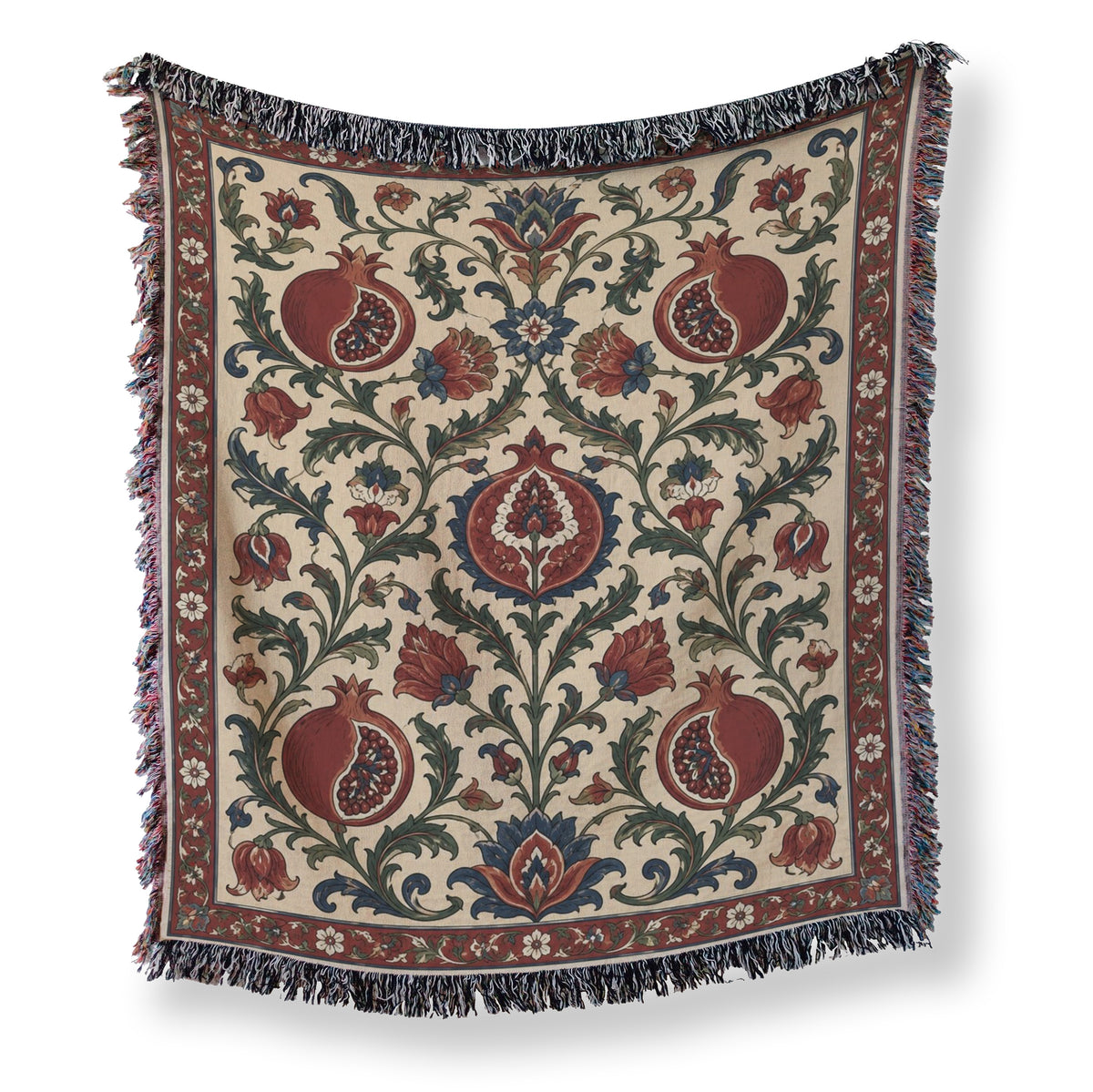 Ivory Pomegranate Garden Blanket