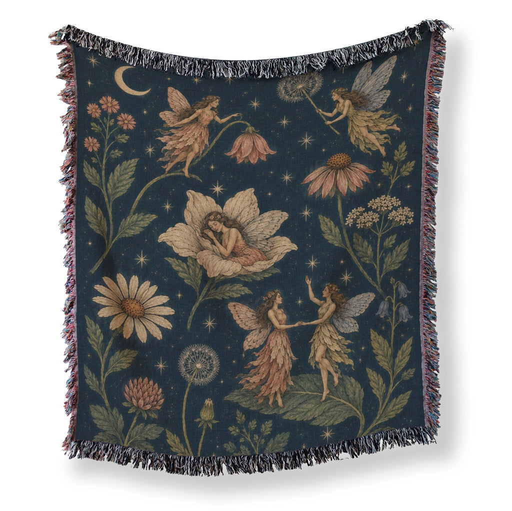 Midnight Wildflower Fairies Blanket