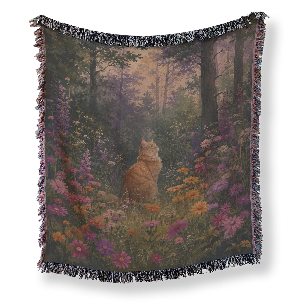Dusk Wildflower Ginger Cat Blanket Main image