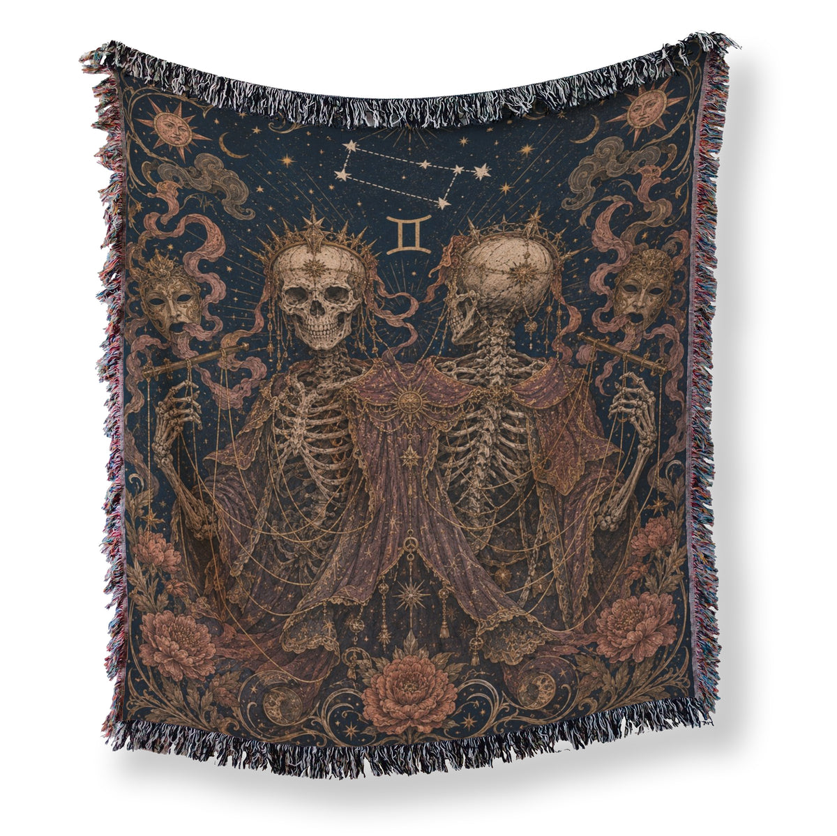 Gemini Veiled Twins – Gothic Zodiac Blanket