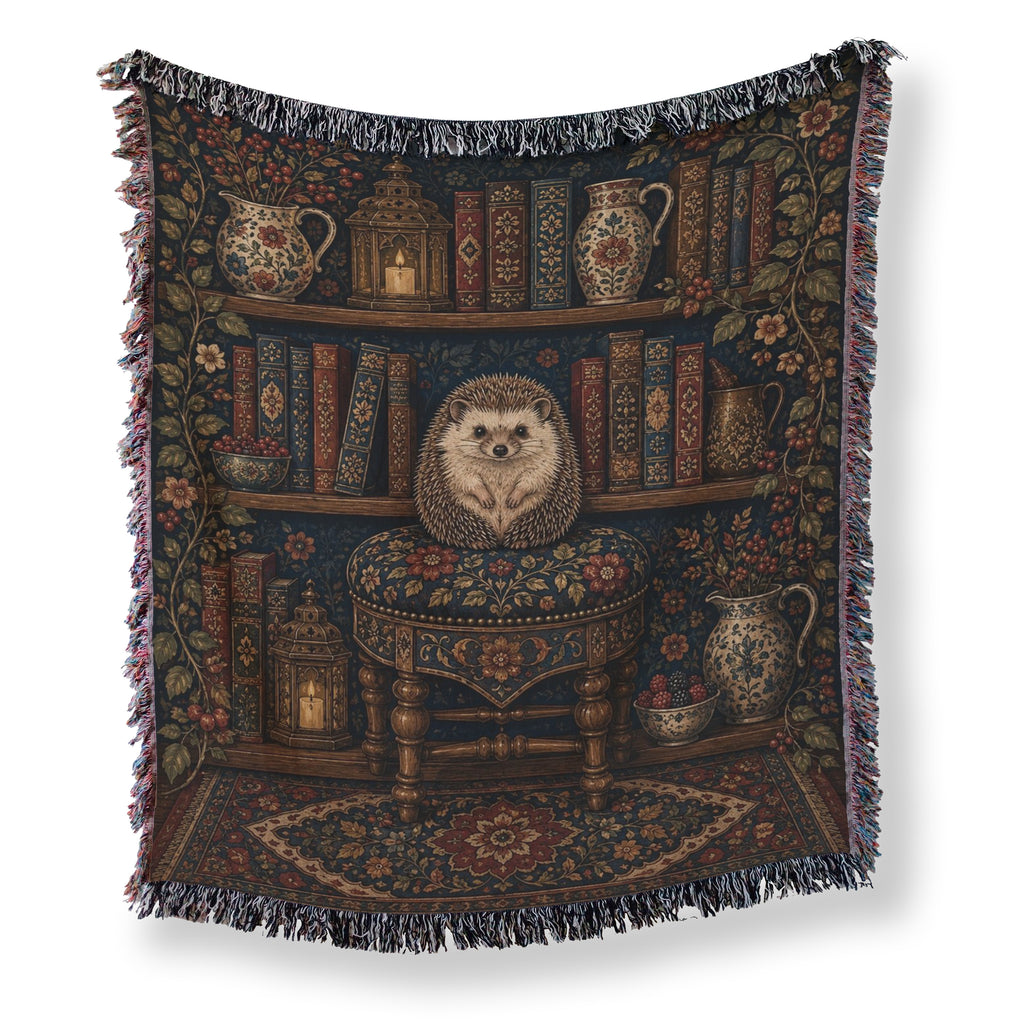 The Hedgehog's Candlelit Library Blanket