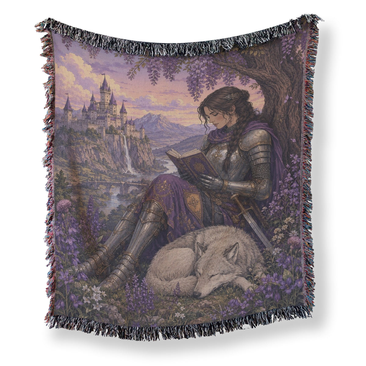 The Wisteria Knight & White Wolf Blanket Main image