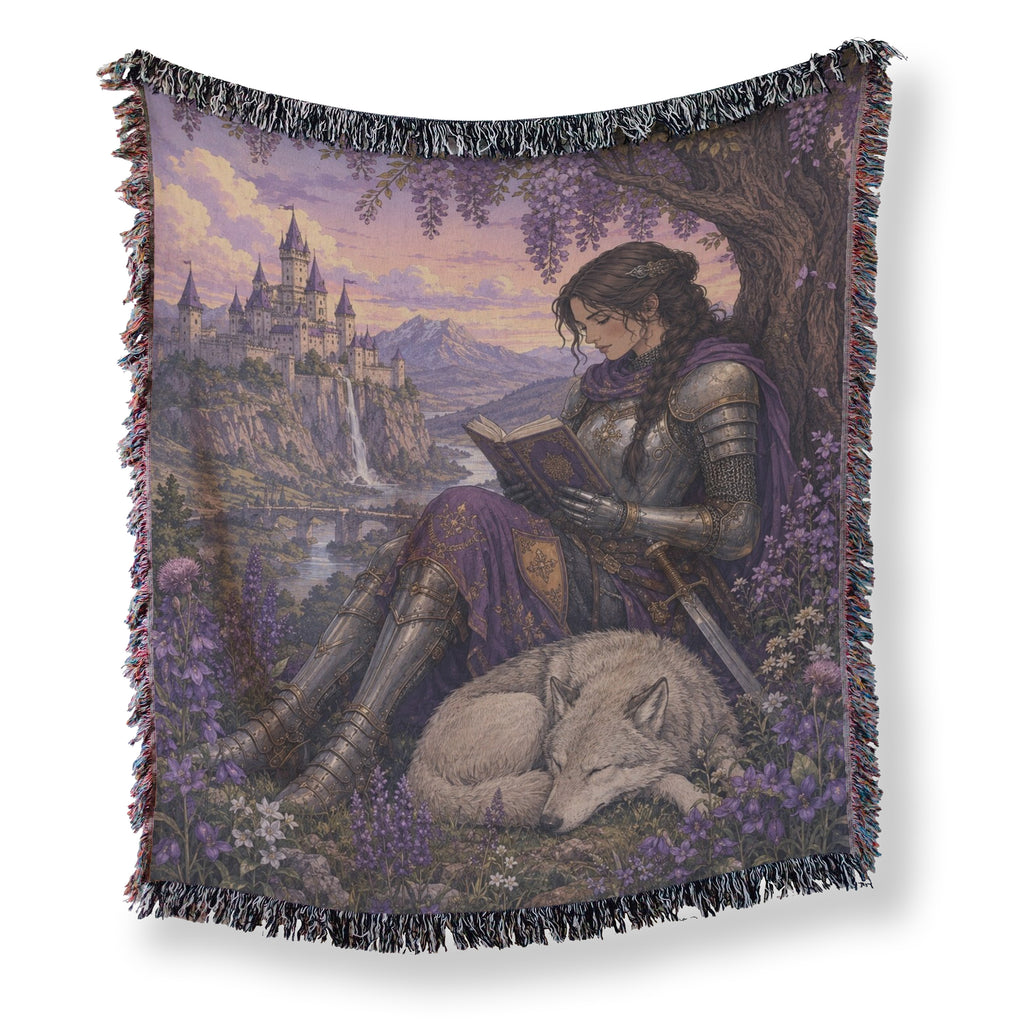 The Wisteria Knight & White Wolf Blanket