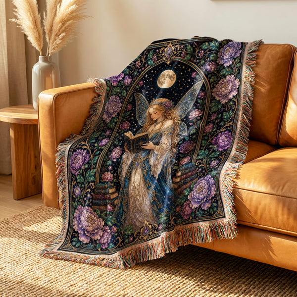 Moonlit Peony Fairy Reader Blanket
