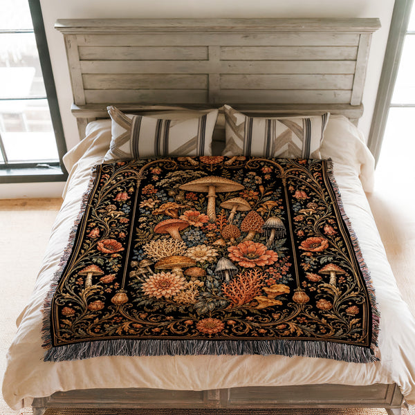 Enchanted Fungi Garden Blanket