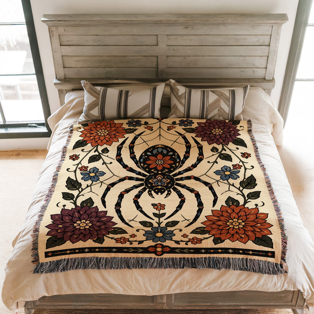 Spider & Dahlia Garden Blanket