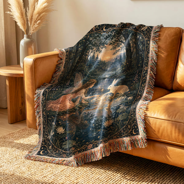 Twilight Fairy & White Rabbit Blanket
