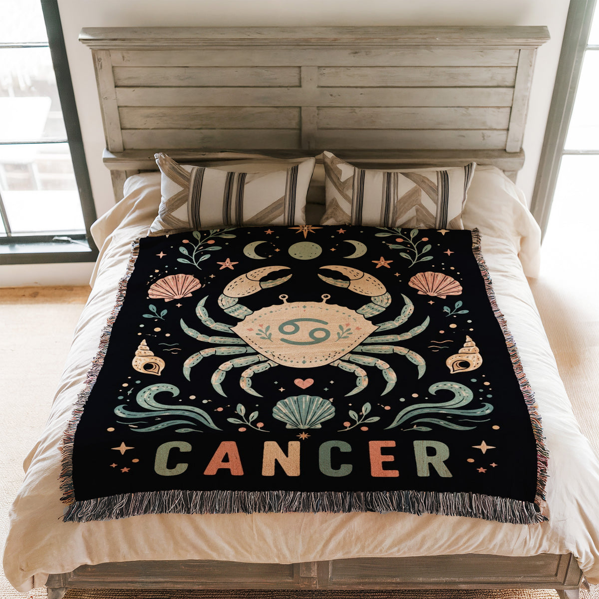 Cancer Celestial Crab Zodiac Blanket