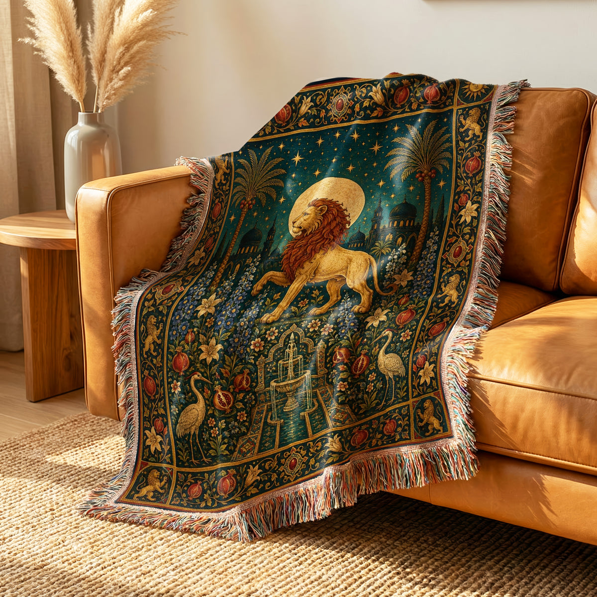 The Lion of the Moonlit Palace Blanket