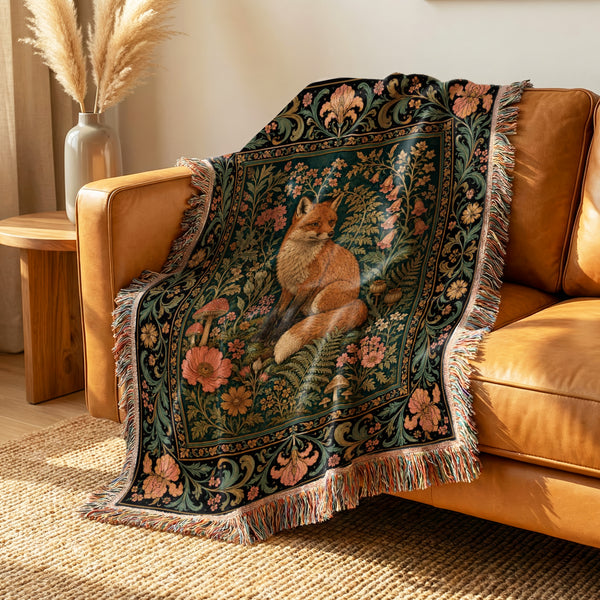 Woodland Fox Tapestry Blanket