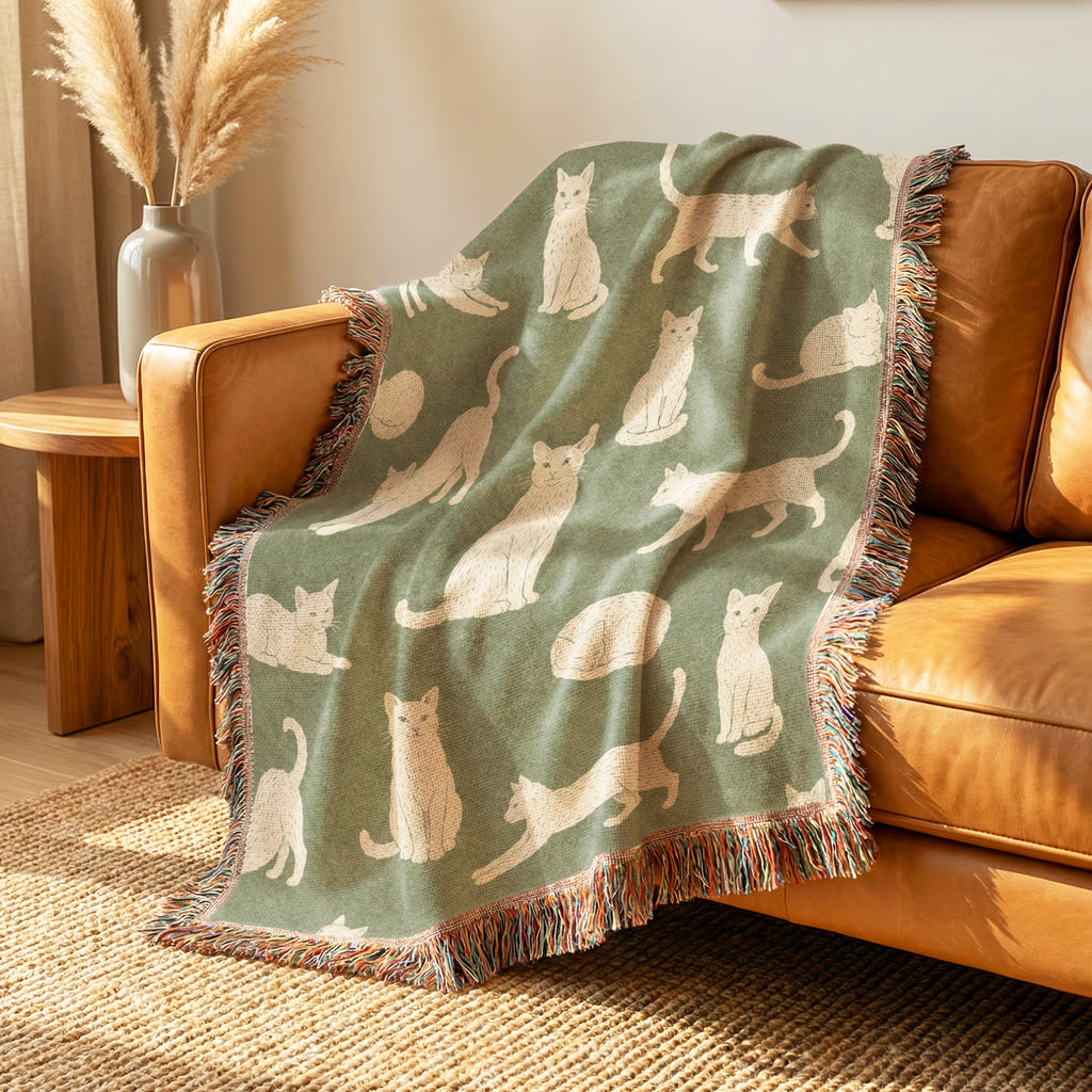 Sage Green Cat Blanket