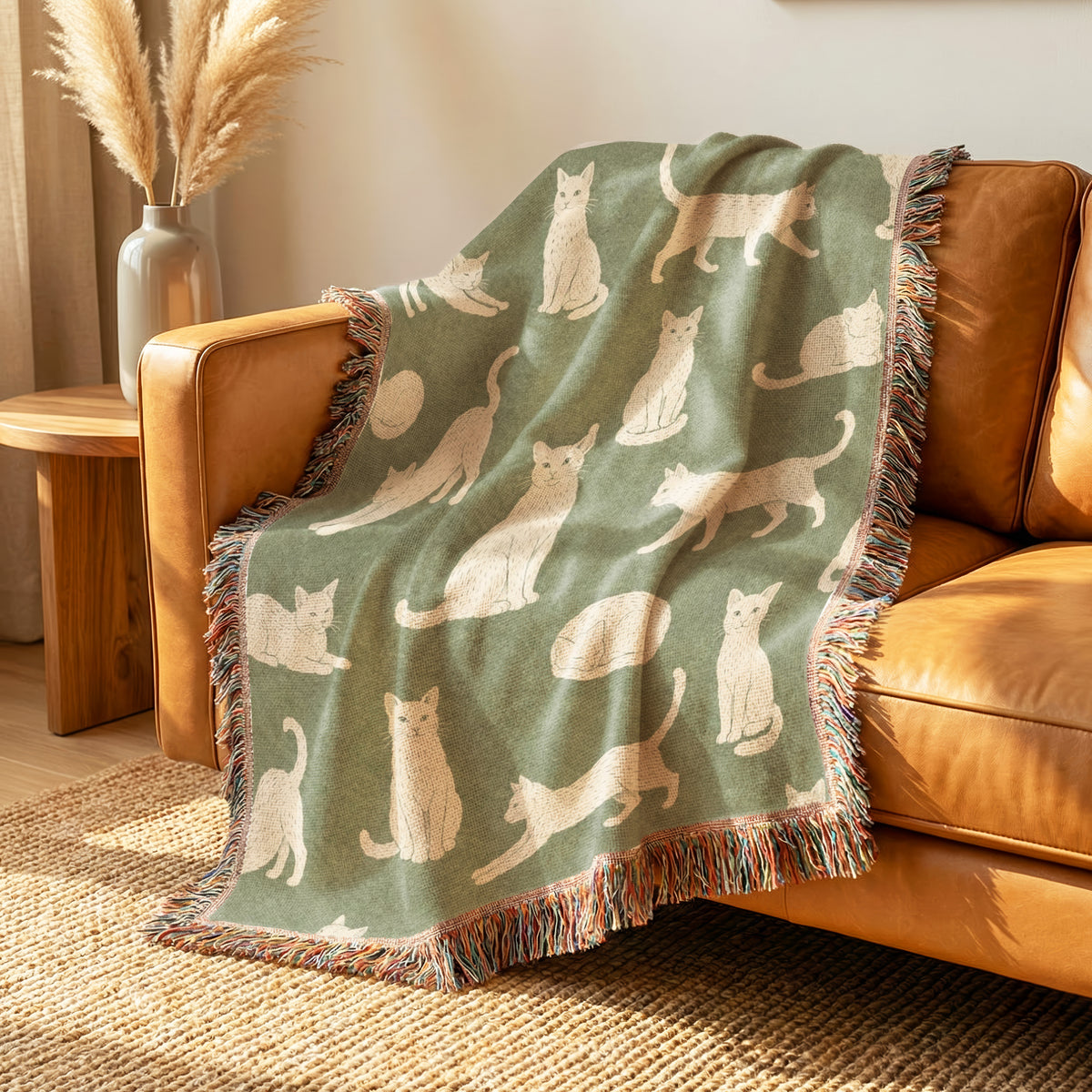 Sage Green Cat Blanket