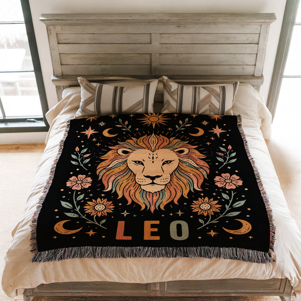 Leo Sunlit Lion Zodiac Blanket