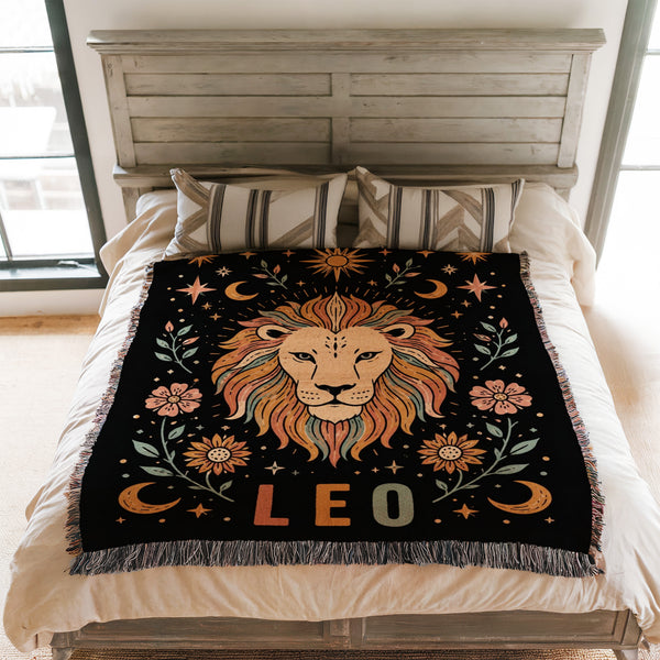 Leo Sunlit Lion Zodiac Blanket