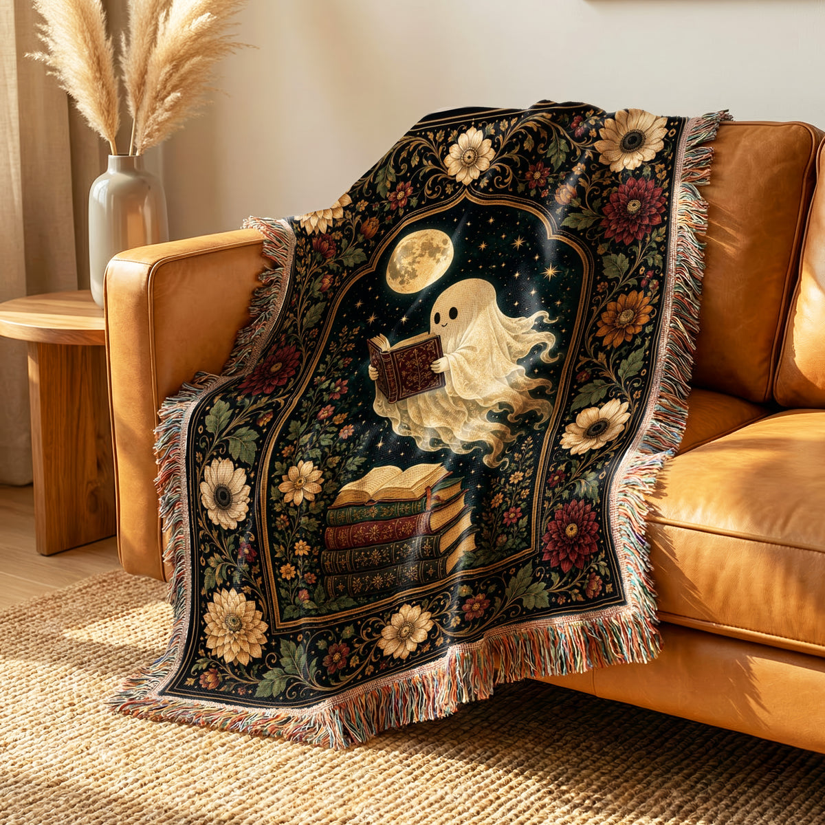 Autumn Moon Ghost Reader Blanket