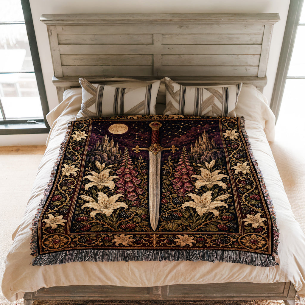 The Moonlit Lily Sword Blanket