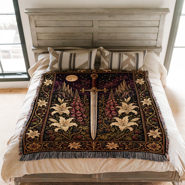 The Moonlit Lily Sword Blanket