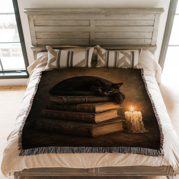 Black Cat & Candlelight Books Blanket