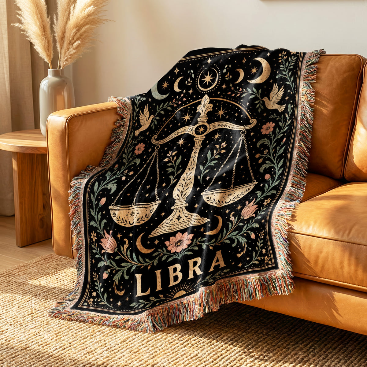 Libra Celestial Scales Zodiac Blanket