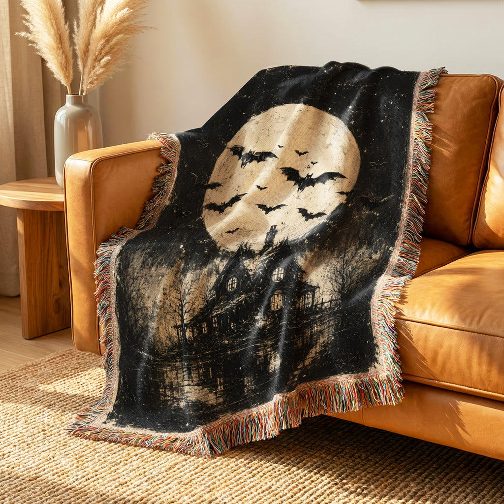 Bats Over Blackwood Manor Blanket