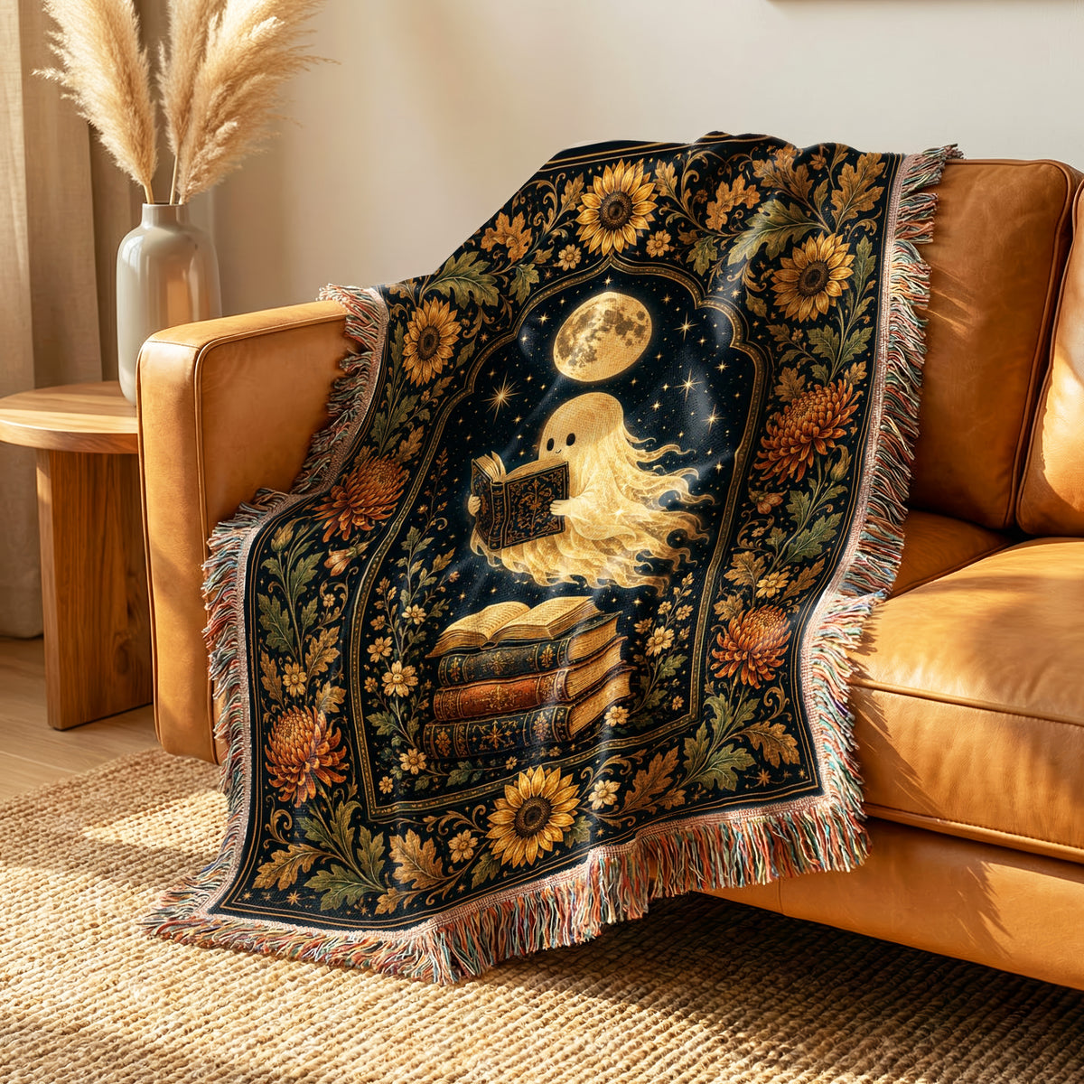 Sunflower Moon Ghost Reader Blanket