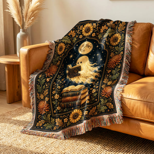 Sunflower Moon Ghost Reader Blanket