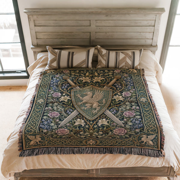 The Griffin Shield Tapestry Blanket