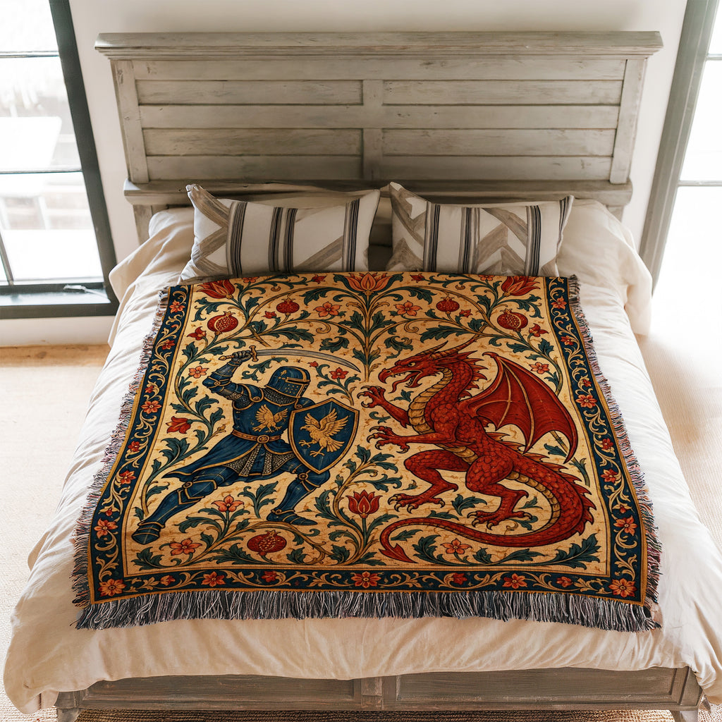 The Pomegranate Dragon Duel Blanket