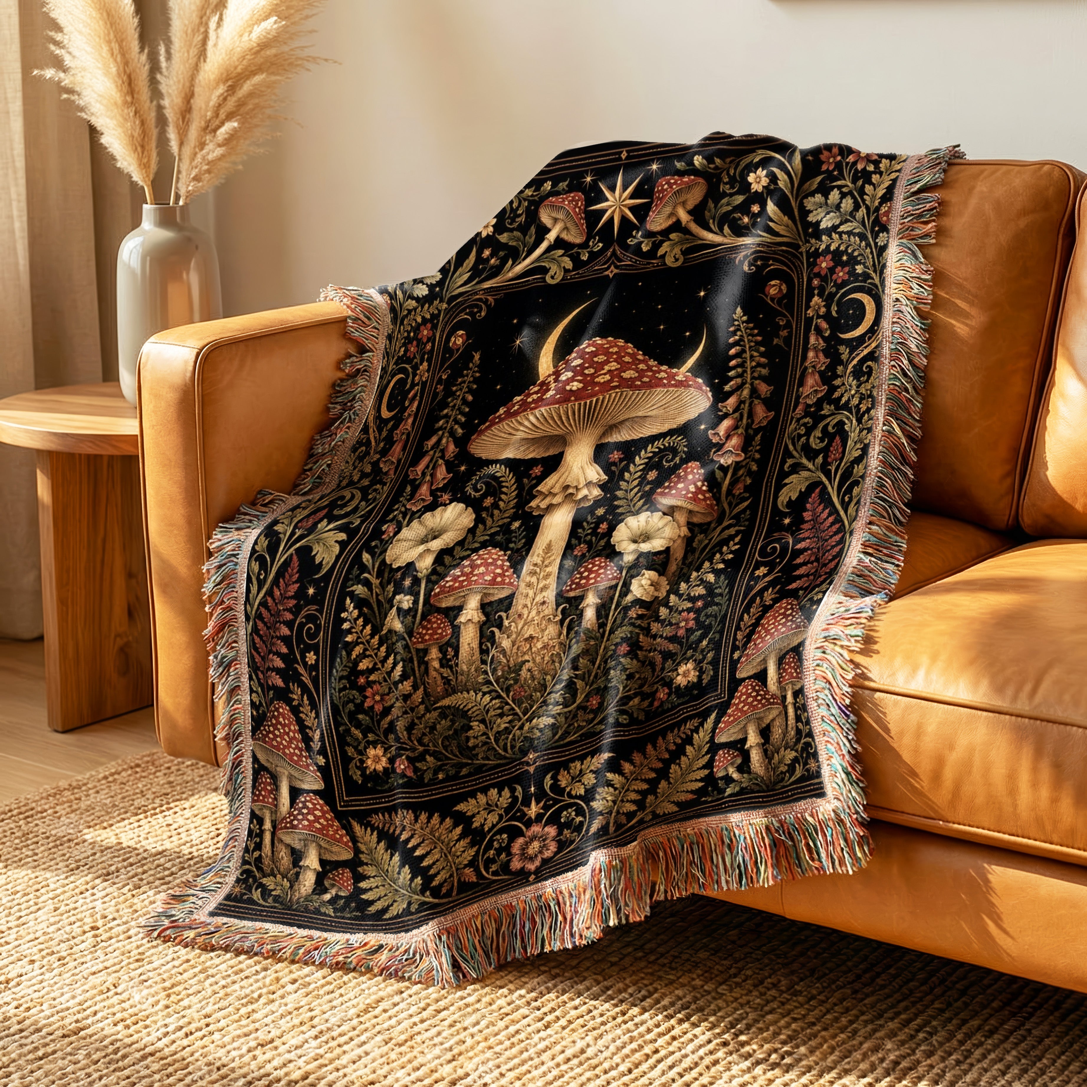 Moonlit Amanita Mushroom Blanket Secondary image