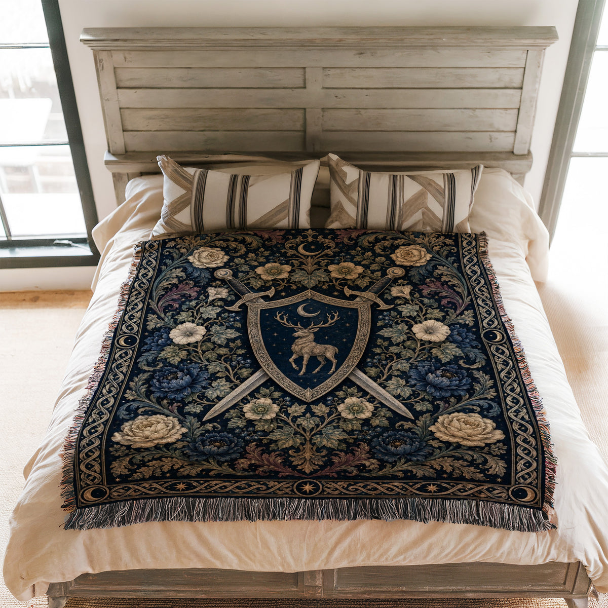 The Moonlit Stag Shield Blanket