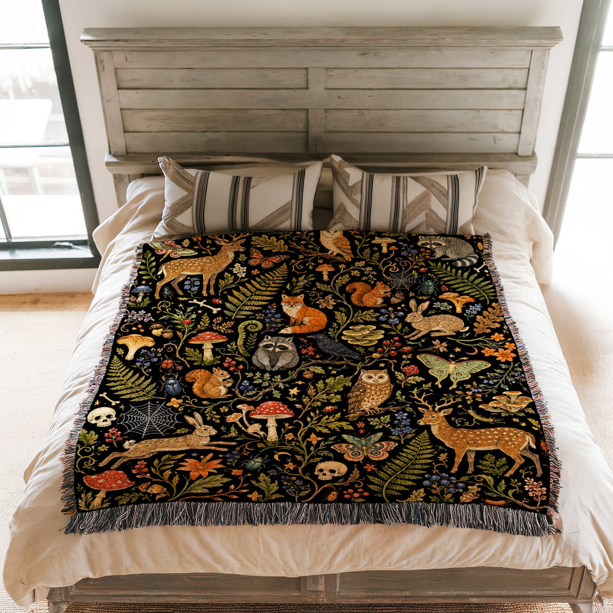 Forest Creatures & Mushrooms Blanket