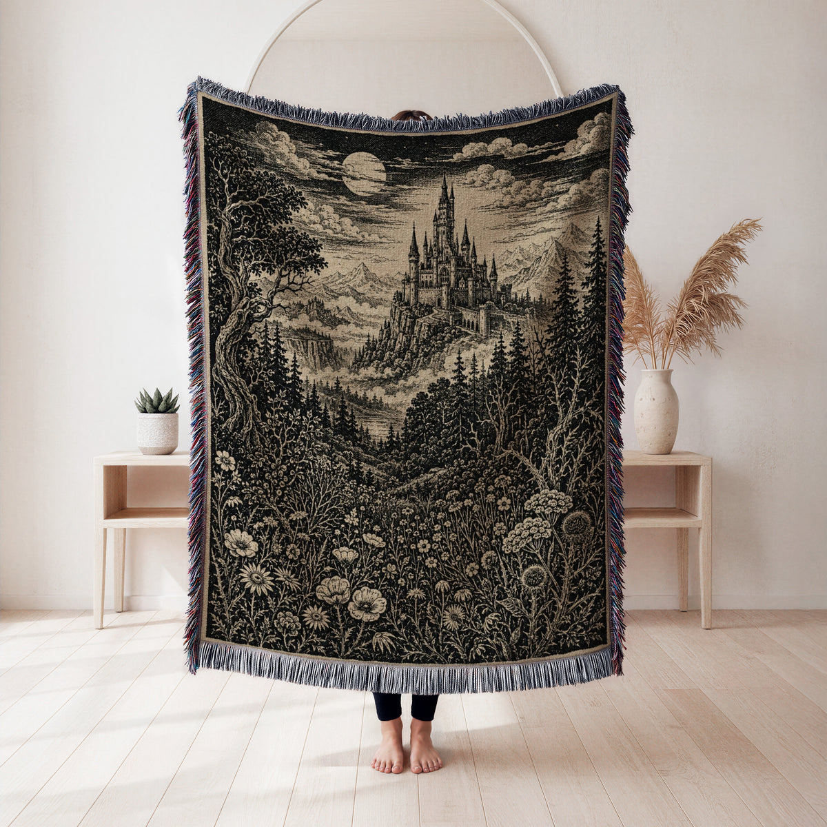 The Moonlit Castle Meadow Blanket