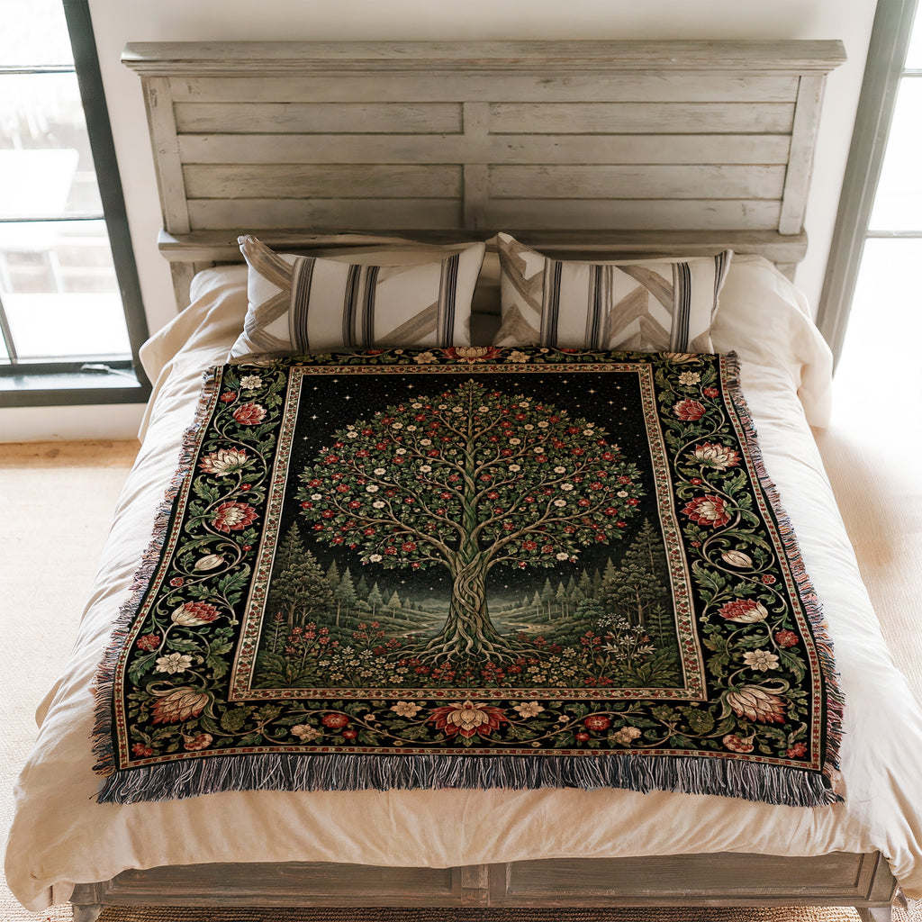 Starlit Rose Tree Blanket