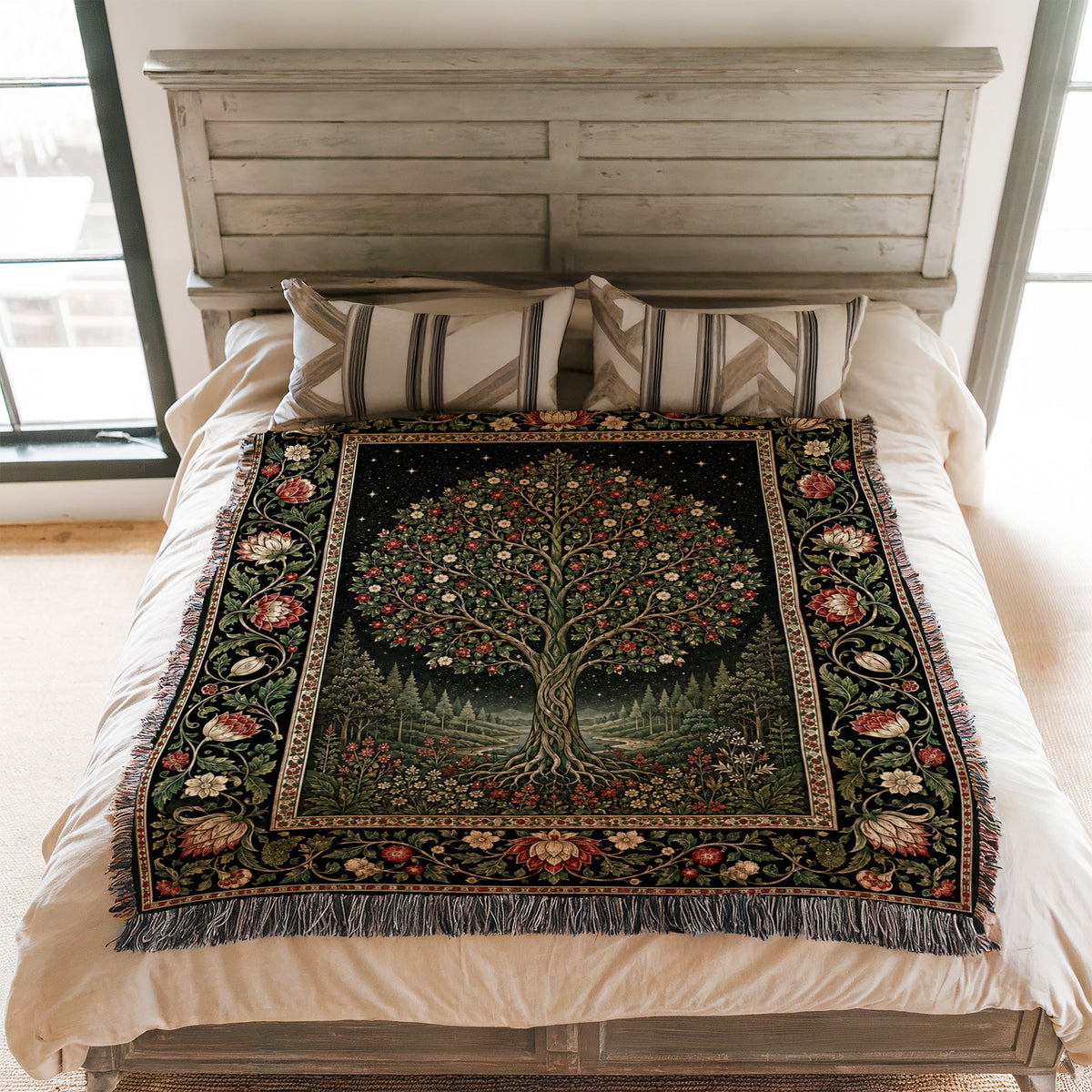 Starlit Rose Tree Blanket