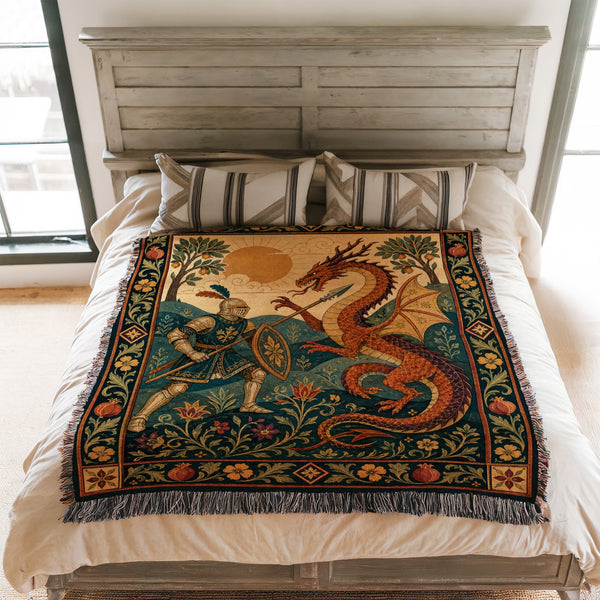 The Sunlit Dragon Duel Blanket