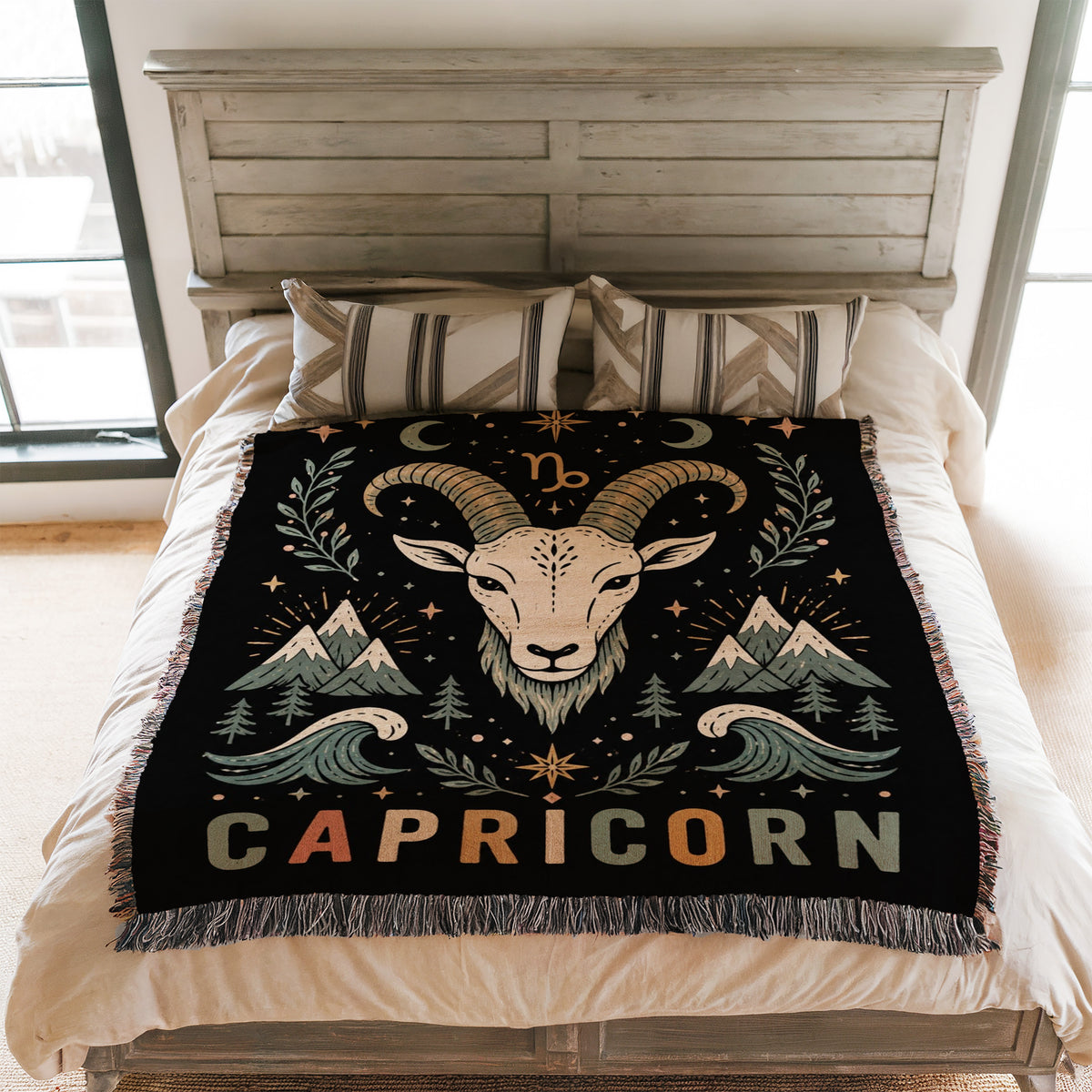 Capricorn Mountain Goat Zodiac Blanket