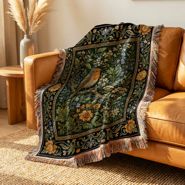 Robin Garden Tapestry Blanket