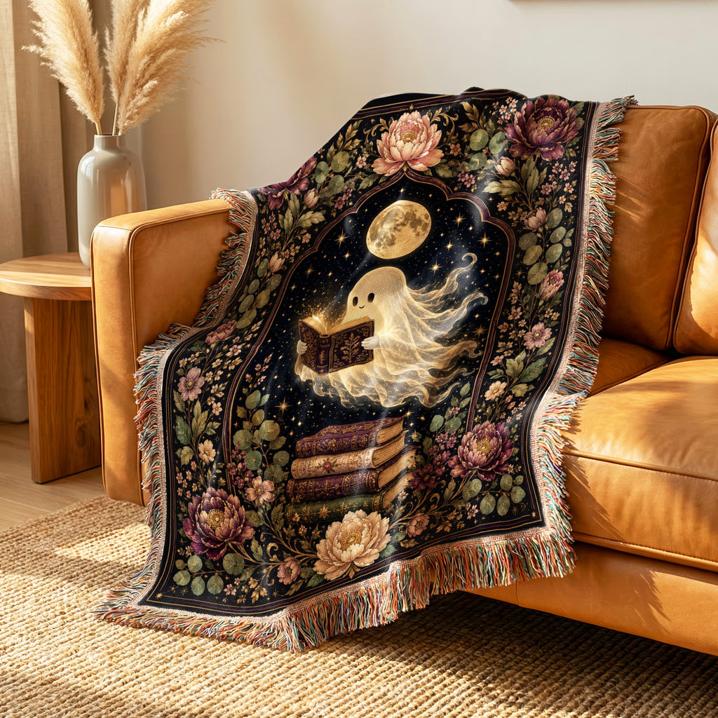 Peony Moon Ghost Reader Blanket