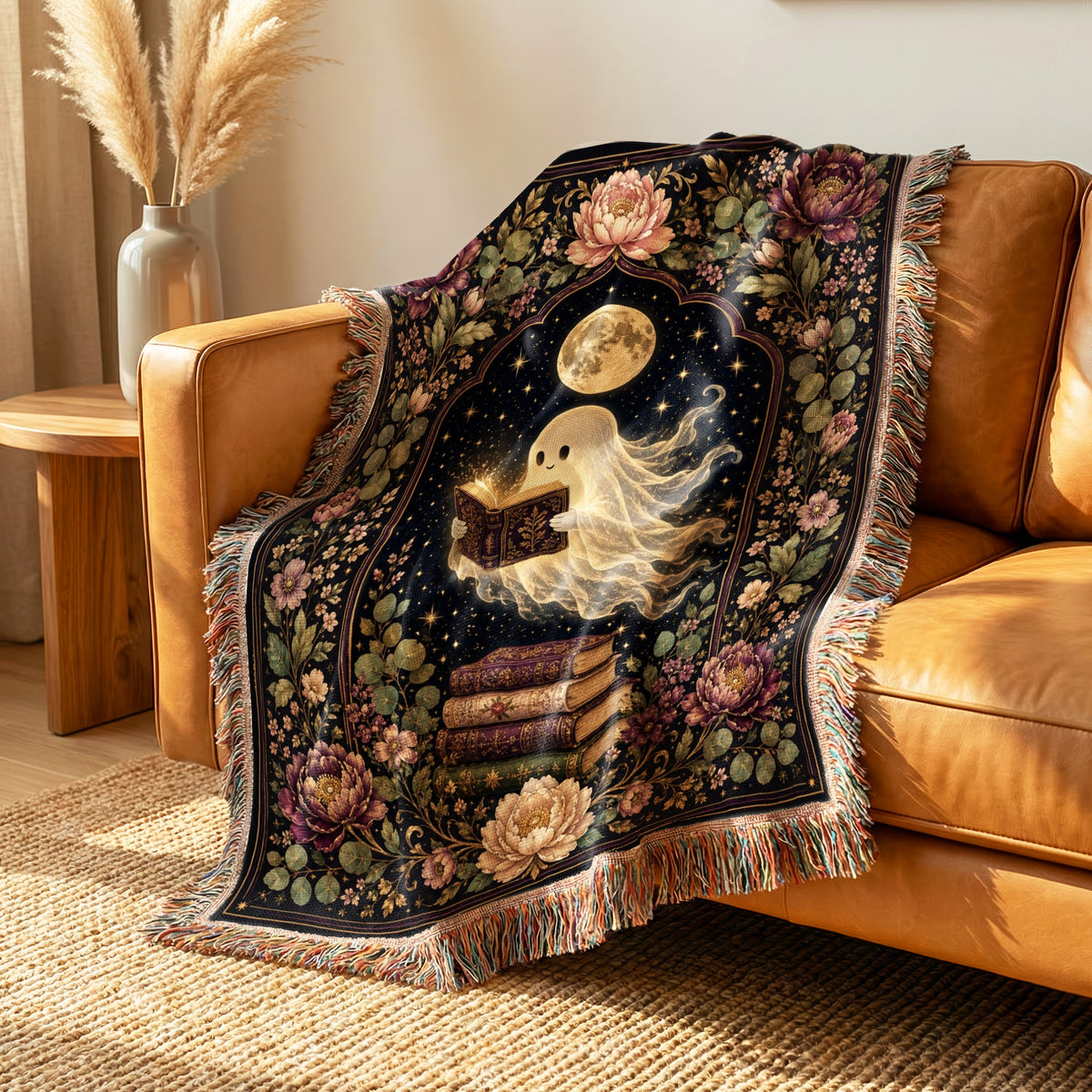 Peony Moon Ghost Reader Blanket