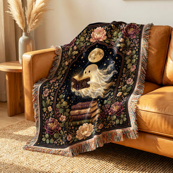Peony Moon Ghost Reader Blanket