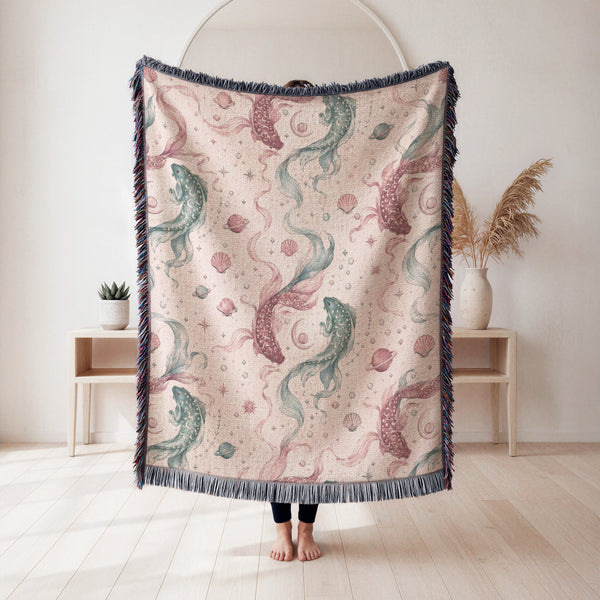 Pisces Celestial Twin Fish Pattern Blanket