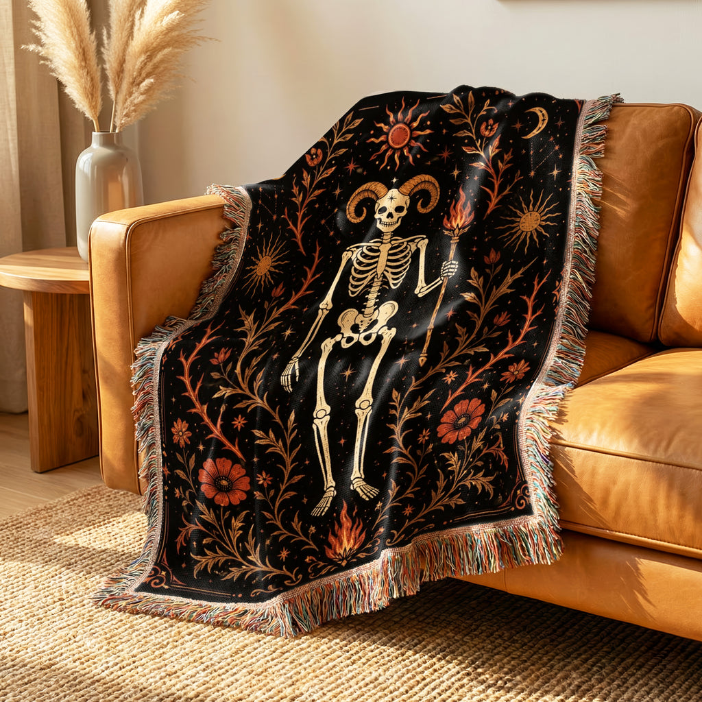 Aries Celestial Skeleton Blanket