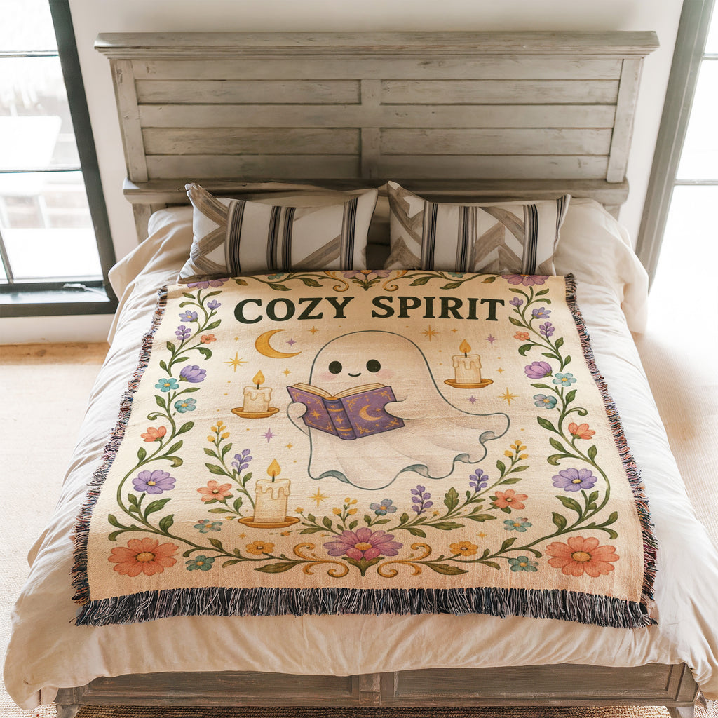 Cozy Spirit Reading Ghost Blanket