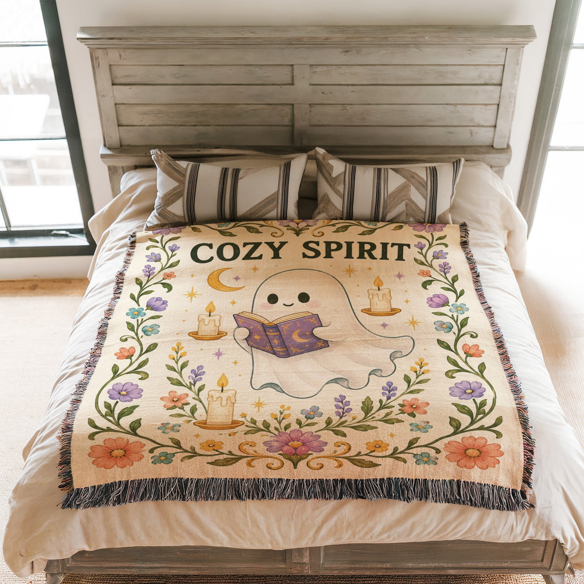 Cozy Spirit Reading Ghost Blanket