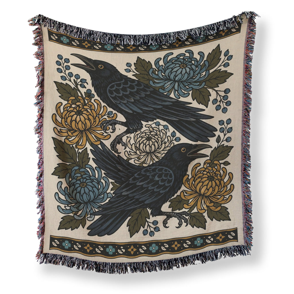 Ravens & Chrysanthemums Blanket